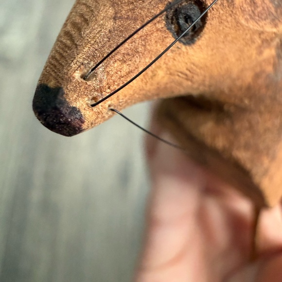 Vintage Brown Wooden Mouse Sculpture - Picture 9 of 16